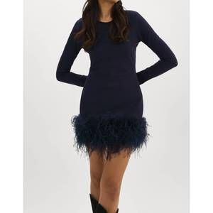 knee length dresses for ladies Bahira Feather-Trim Mini Dress main image 0
